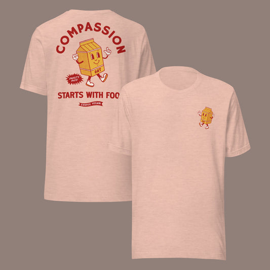 Compassion Starts With Food | Front & Back Unisex T-Shirt